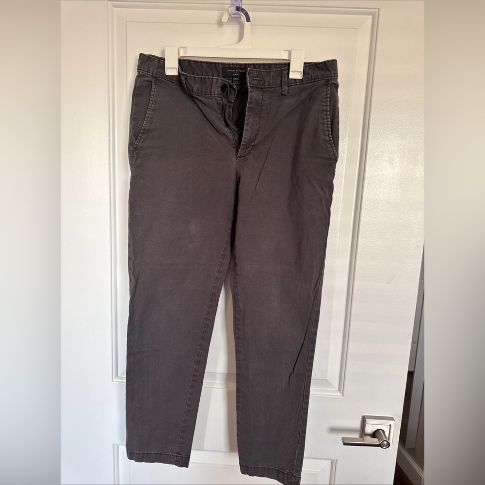 Banana republic slim lived in chino pants flint grey 32x30